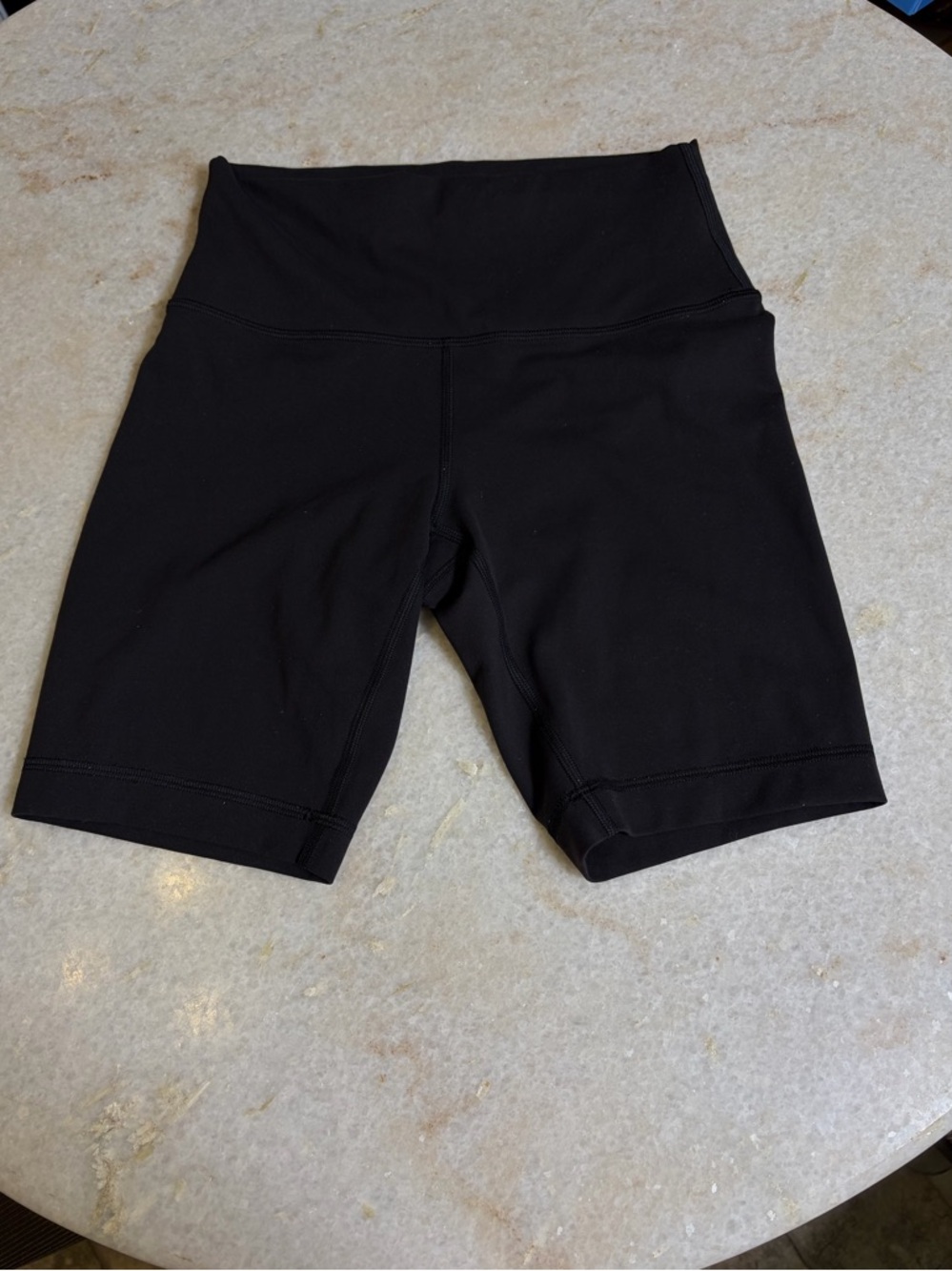 Lululemon black high-waisted biker shorts, they are 6 inch